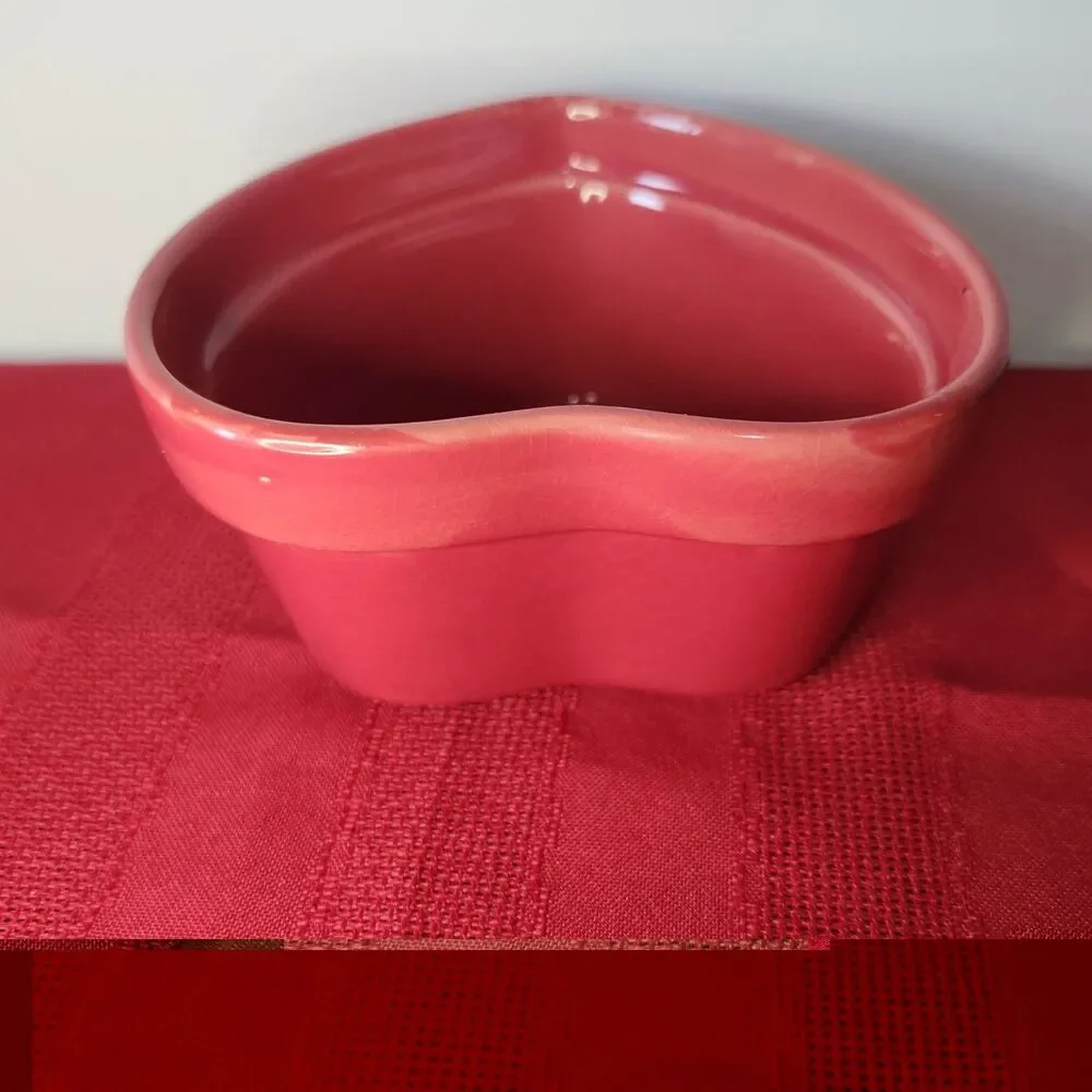 Red Ceramic Heart Ramekin Michaels Celebration 4.5